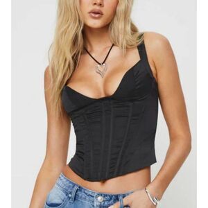 Princess Polly Black Corset Top Size 6